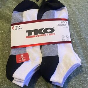 TKO Men's Athletic No Show Socks 6-Pack - Black, Gray, White